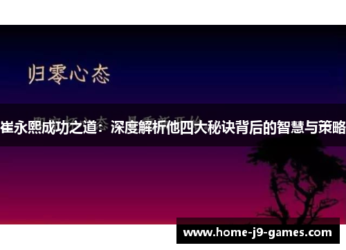 崔永熙成功之道:深度解析他四大秘诀背后的智慧与策略 崔永熙成功之道:深度解析他四大秘诀背后的智慧与策略